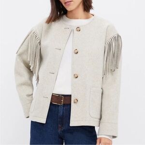Tuckernuck Cream Fringe Utility Jacket